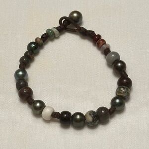 Wendy Mignot Tahitian Pearl and Mixed Bead Bracelet  7.5”